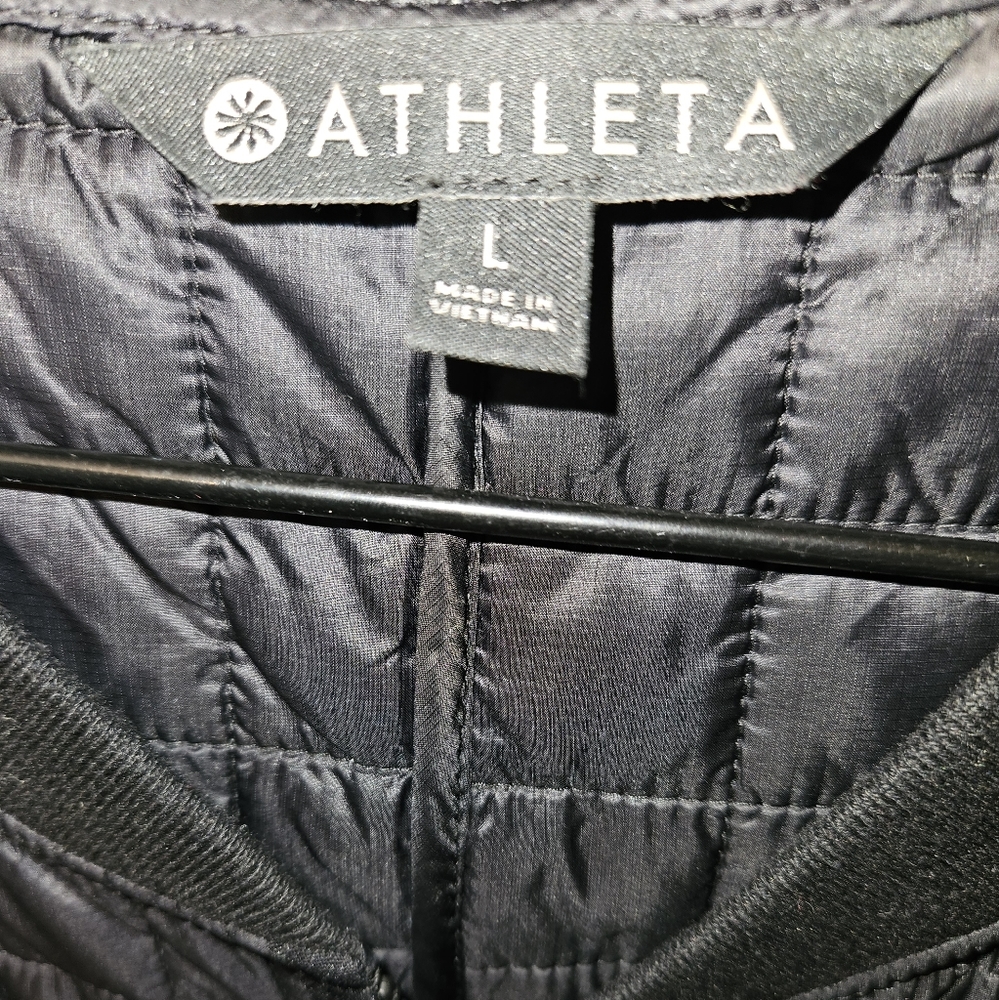 Quilted Athleta long zip-up jacket